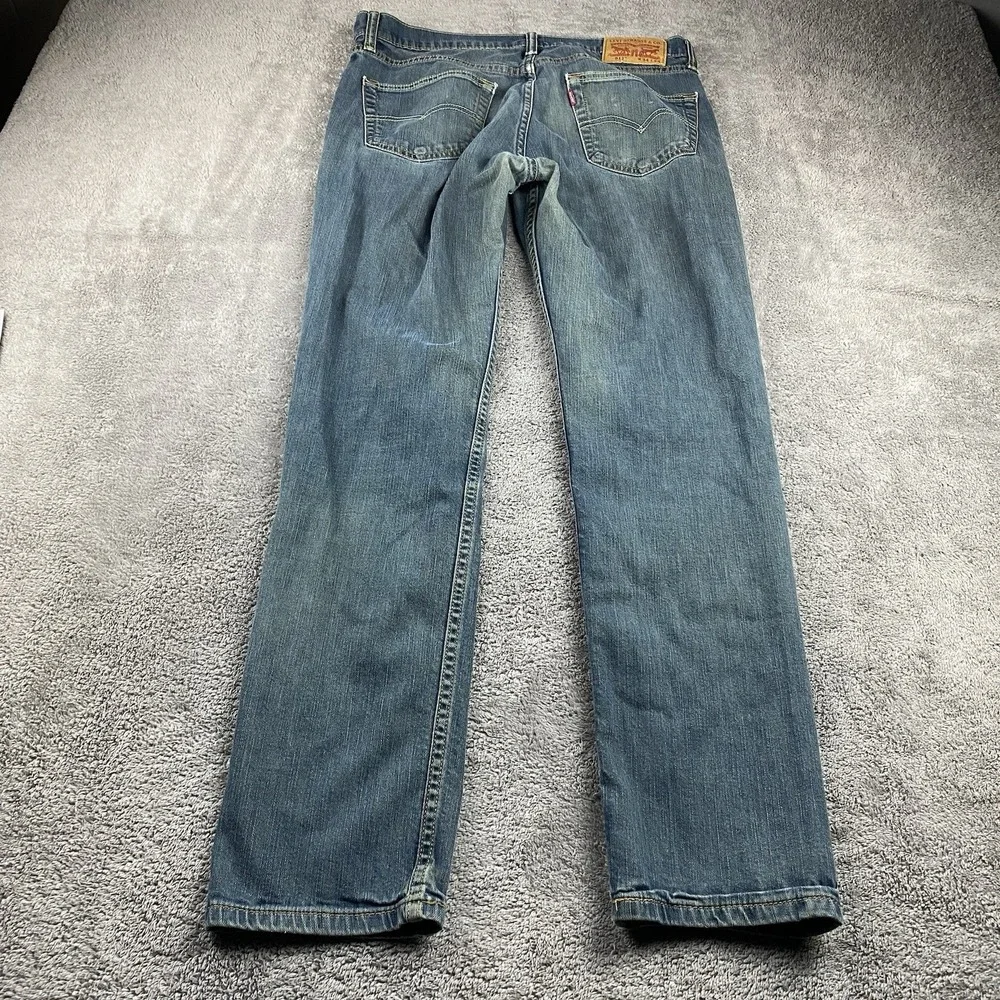 Levis 511 Slim Fit Straight Leg Jeans Mens 34x31 Green Blue Medium Wash Mid Rise